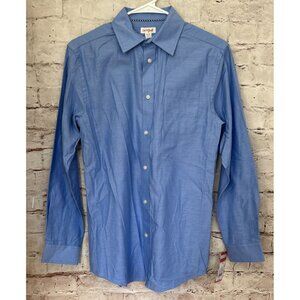 Cat & Jack Boys Button Up Long Sleeve Shirt Blue Cotton Blend Size XL 16 NEW